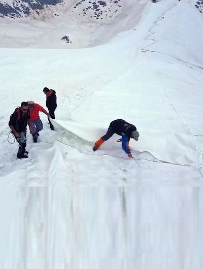Insolite : en Italie, une couverture garde un glacier au frais
